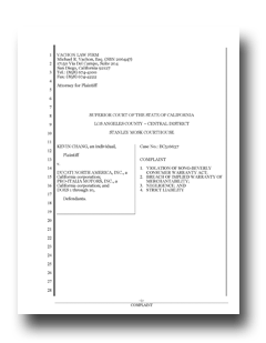 Cover Page of Lawsuit's Complaint