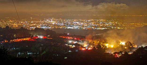 The San Bruno Fire at Night